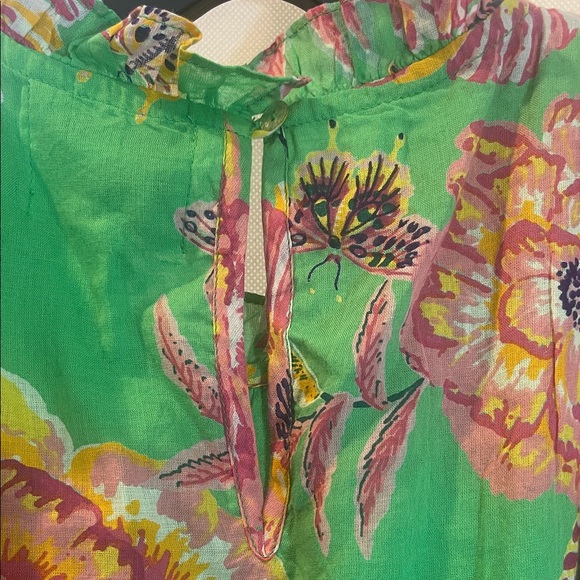 BANKANAN . NY . JAIPUR , Size LARGE , Green Floral Island Maxi Dress - Picture 15 of 17